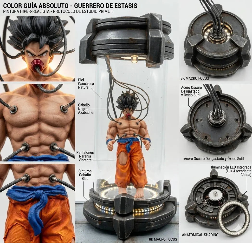 Figura Cápsula de Recuperación Saiyan de Dragon Ball Z con Goku recuperándose — resina pintada a mano, Mundo-Z