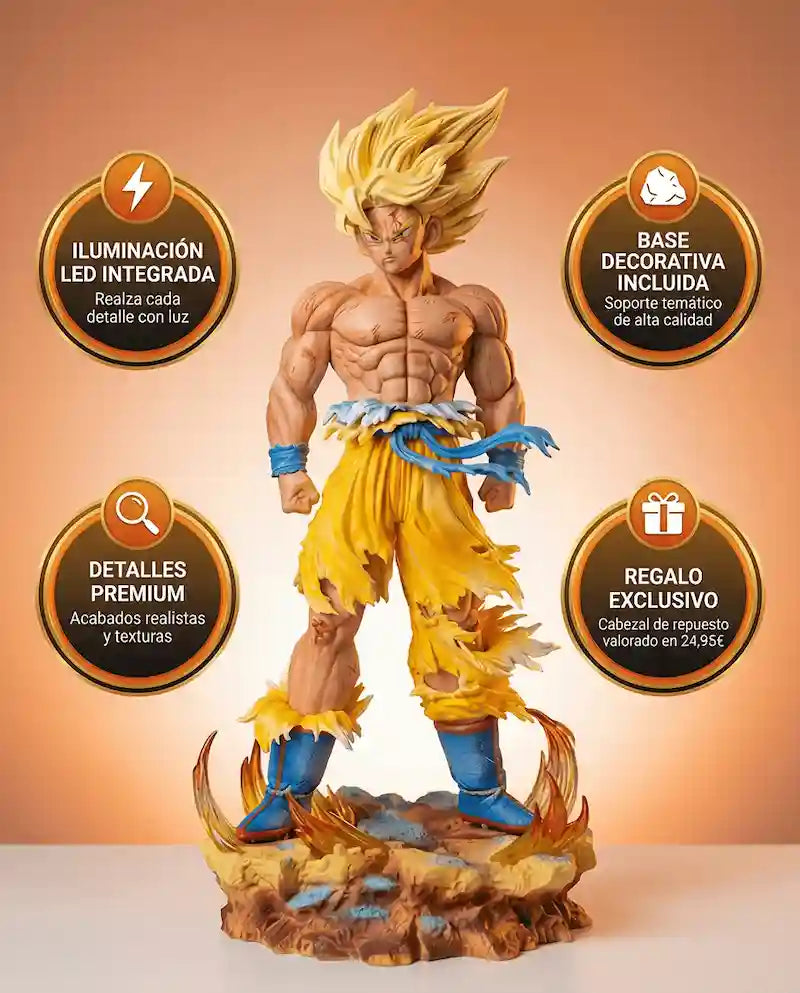 Figura Goku Super Saiyan Namek de Dragon Ball Z en vitrina, Mundo-Z